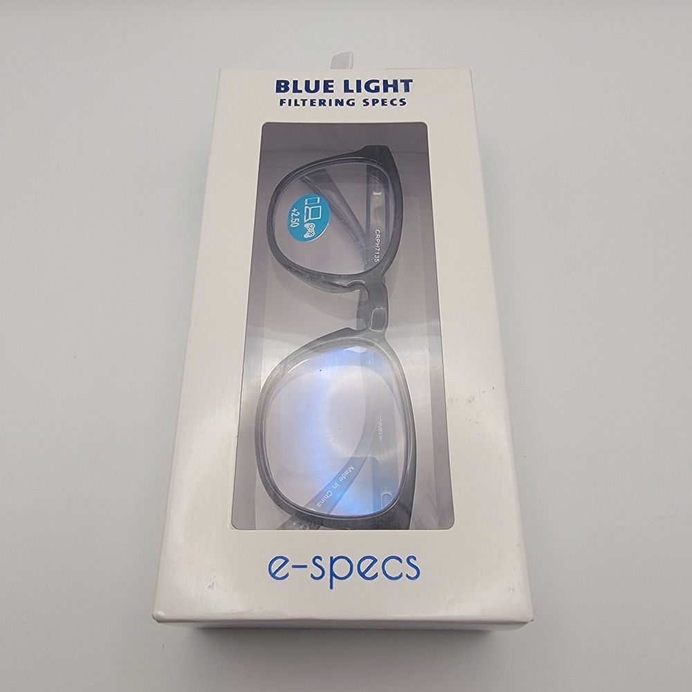 e-specs Blue Light‎ Filtering Reading Glasses +2.50 Anti Eye Fatigue